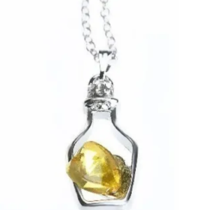 Pingente Colar Coração Garrafa Gargantilha Delicado - Amarelo