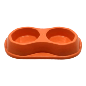 Comedouro Bebedouro Duplo Cachorro Gatos Pet- Laranja
