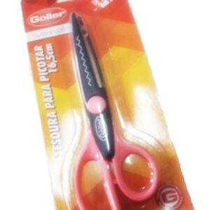 TESOURA DE PICOTAR PAPEL EVA ARTESANATO Rosa