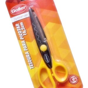 TESOURA DE PICOTAR PAPEL EVA ARTESANATO Amarelo