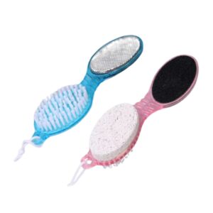 Escova Pedra Pome Lixa Banho Esfoliante Polidora de Unhas Pés 4 Em 1