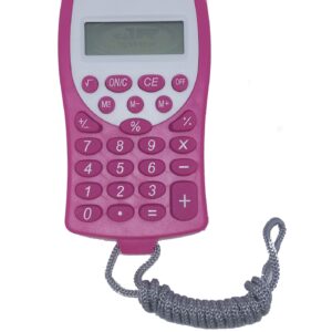 Calculadora Eletrônica Digital  De Bolso 8 Dígitos C/ Cordão-Rosa