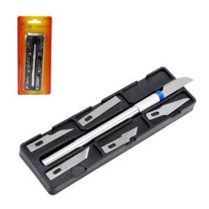 Kit Estilete Precisão 7 Pçs Suporte Tipo Bisturi