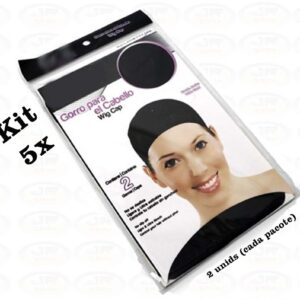 Kit 5x Touca Para Perucas Full Lace Front Wig Cap Com - 2 Unidades