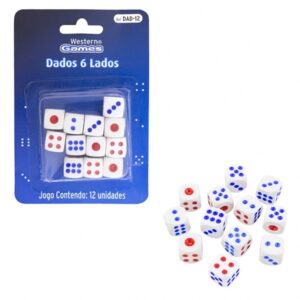 Kit Conjunto De 12 Dados Plastico 1,2cm 12mm