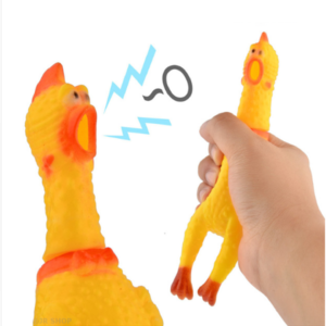 Mordedor Galinha Frango Borracha Para Cão Gato Pet Apito Grande