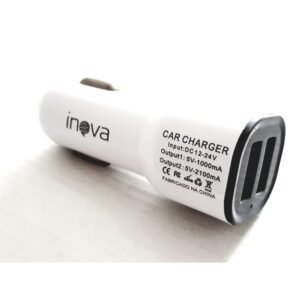 Carregador Veicular Duplo Usb 12v 24v - 3000ma 5v 2a - Branco