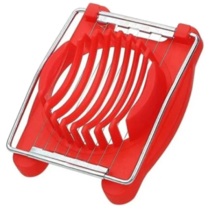 Cortador E Fatiador De Ovos Cozidos C/ Lamina Aço Inoxidável Vermelho