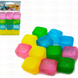 Cubos Gelo Artificial Reutilizável Ecológico Color Kit C/12