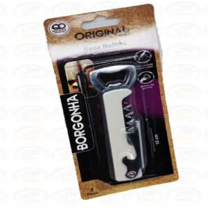 Abridor De Garrafa e Saca Rolhas De Vinhos Canivete Multiuso - Branco