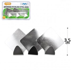 Gancho Parede C/ Dupla Face Azulejo Madeira Fixa Forte 3 Peças