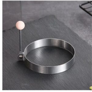 Modelador Fritar Ovos Inox Molde  Personalizado Redondo Círculo c/cabo Rosa