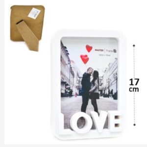 Porta Retrato 10cm×15cm Moldura de Plástico - LOVE - Branco