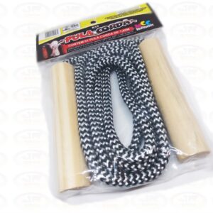 Corda De Pular Cabo De Madeira Corda de Algodão Trançado Preto