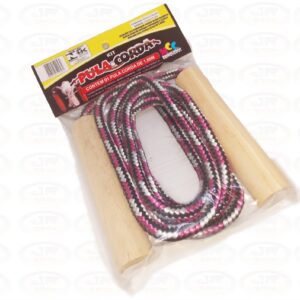 Corda De Pular Cabo De Madeira Corda de Algodão Trançado Rosa