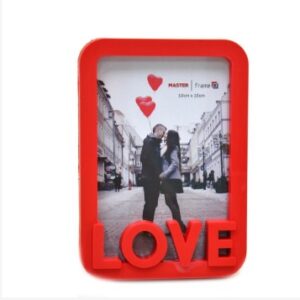 Porta Retrato 10cm×15cm Moldura de Plástico - LOVE - Vermelho