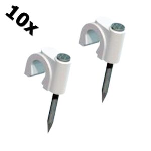 Grampo p/ Fio Coaxial Fixa Fio Miguelão 07 c/ prego de aço 10unidades