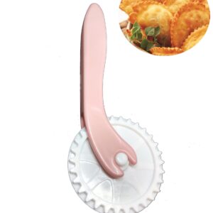 Carretilha Fechador e  Cortador de Massa de Pastel Plástico- Rosa