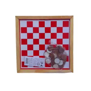 Jogo de Dama Tabuleiro 2 em 1 Dama e Trilha de Madeira