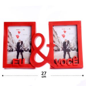 Porta Retrato Vermelho 2 Fts 10x15 "EU & VOCÊ" Namorados