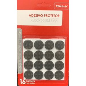 Feltro Adesivo Redondo Protetor Móvel Piso Pés C/ 16 Unids