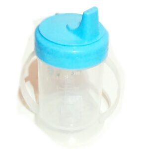 Copo Kids Transição com Bico e Alça 220ml - Copo Infantil Decorado Azul