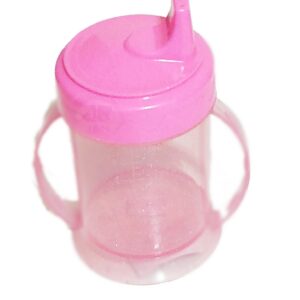 Copo Kids Transição com Bico e Alça 220ml - Copo Infantil Decorado Rosa