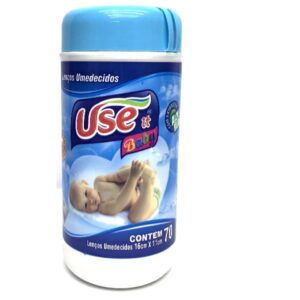 Lencinhos Umedecidos Baby- Pote c/ 70 unidades de Toalhinhas -Chá de Bebê - Azul