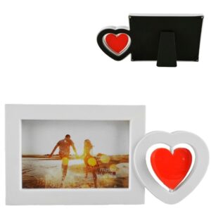 Porta Retrato 15 x 10 Plástico Moldura Coração Lateral Presente