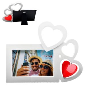 Porta Retrato 15 X 10 Moldura 3 Corações Presente Amor