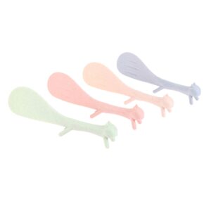 Colher De Arroz De Plástico Com Pé Pezinho Esquilo - Verde