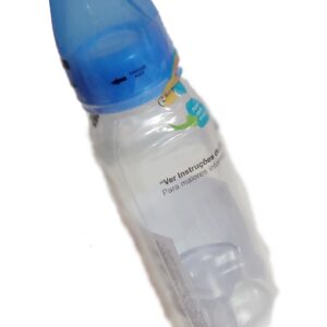 Mamadeira Bebê Lisa Com Tampa e Disco 240ml Mamadeira Infantil Azul