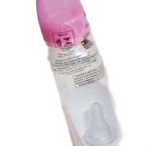 Mamadeira Bebê Lisa Com Tampa e Disco 240ml -Mamadeira Infantil -Rosa