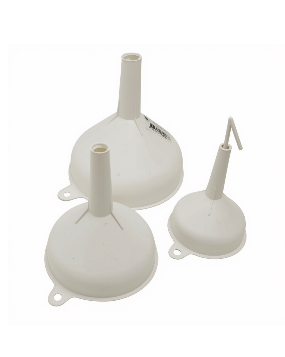 Kit Funil Plástico 3 peças - P_M_G - BRANCO -2