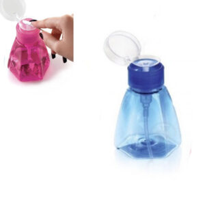 Porta Acetona Com Tampa Trava Plástico Transparente- Azul