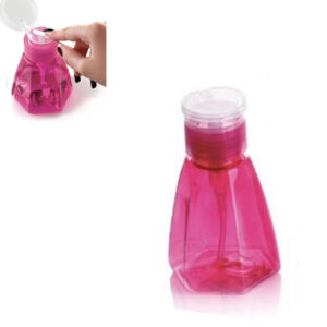 Porta Acetona Com Tampa Trava Plástico Transparente - Rosa