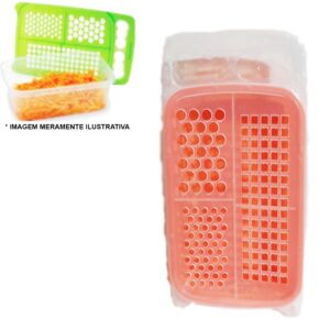 Ralador Plástico C/ Recipiente Legumes - Salmão