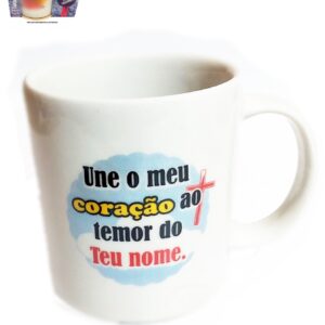 Caneca Porcelana Louça 280ml Presente - Caneca temática Frases Salmos Modelo #1