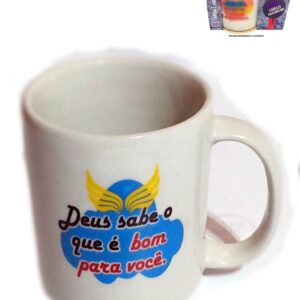 Caneca Porcelana Louça 280ml Presente - Caneca temática Frases Salmos Modelo #2