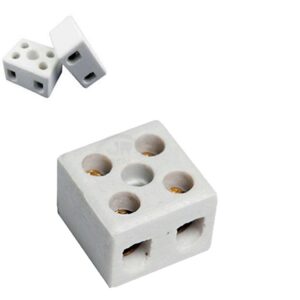 Conector De Porcelana/ Louça  Bipolar 10mm - Para Fios Chuveiro