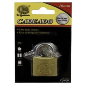 Cadeado 20mm c/ 2 Chaves- Cadeado para Armário / Bagagem