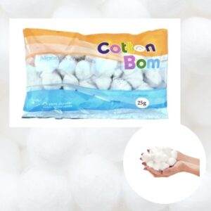 Algodão em Bolas Branco - Algodão Puro pacote prático 25g - Chá de Bebê- Cuidados pessoais