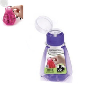 Porta Acetona Removedor de Esmalte Com Tampa Trava Plástico Transparente – Roxo