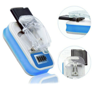 Carregador Universal De Bateria Lcd Digital Usb - Azul