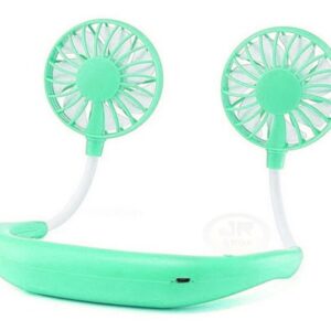 Mini Ventilador De Pescoço Usb Portátil C/ Led 3 Velocidades-Verde