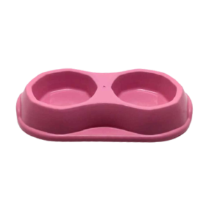 Comedouro Bebedouro Duplo Cachorro Gatos Pet- Rosa