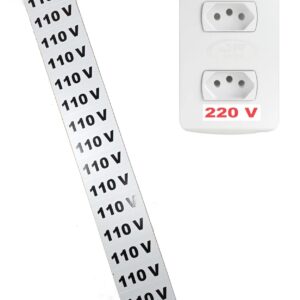 Etiquetas de Voltagem 110V-  Cartela com 16 Placas Adesivas em Vinil PS 110 Volts