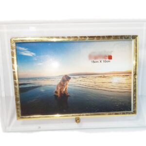 Porta Retrato 10X15 Moldura De Vidro Horizontal- DOURADO