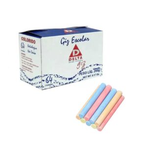 Giz Escolar Lousa com 64 Und  - Colorido