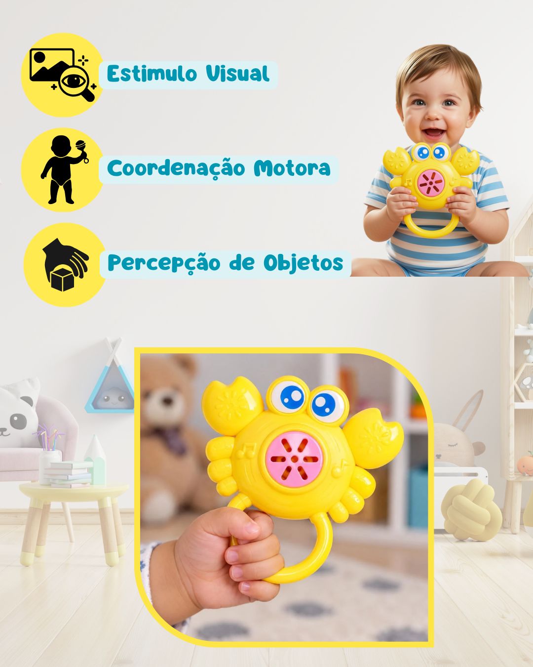 Chocalho baby Siri Amarelo 2